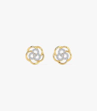 Floweret Cluster Diamond Stud Earrings